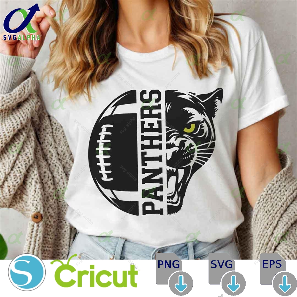 Panthers Mascot Svg Png Panthers Football Svg Varsity Panthers Shirt School Spirit Mascot Svg Football Cheer Sublimation Football Mom